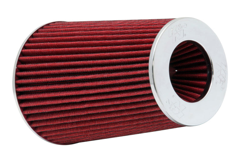 K&N Universal Air Filter Chrome Round Tapered Red - 4in Flange ID x 1.125in Flange Length x 9.5in H-thumbmail-5