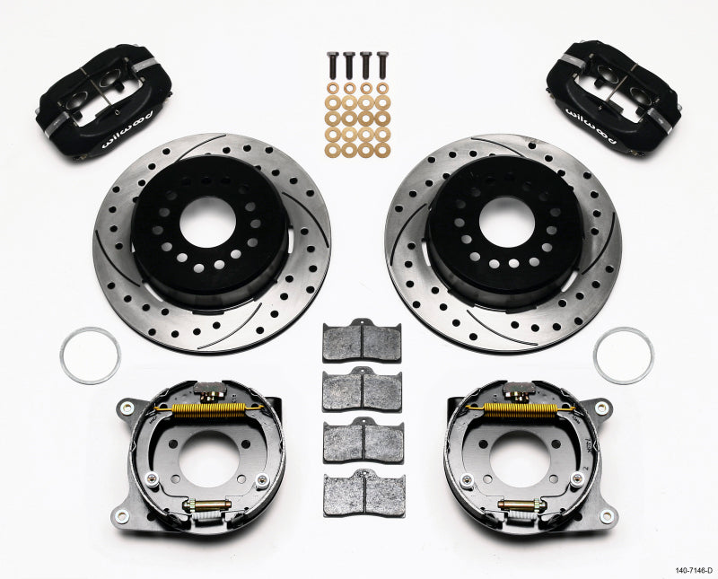 Wilwood Forged Dynalite P/S Park Brake Kit Drilled Ford 8.8 w/2.5in Offset-5 Lug-thumbmail-1