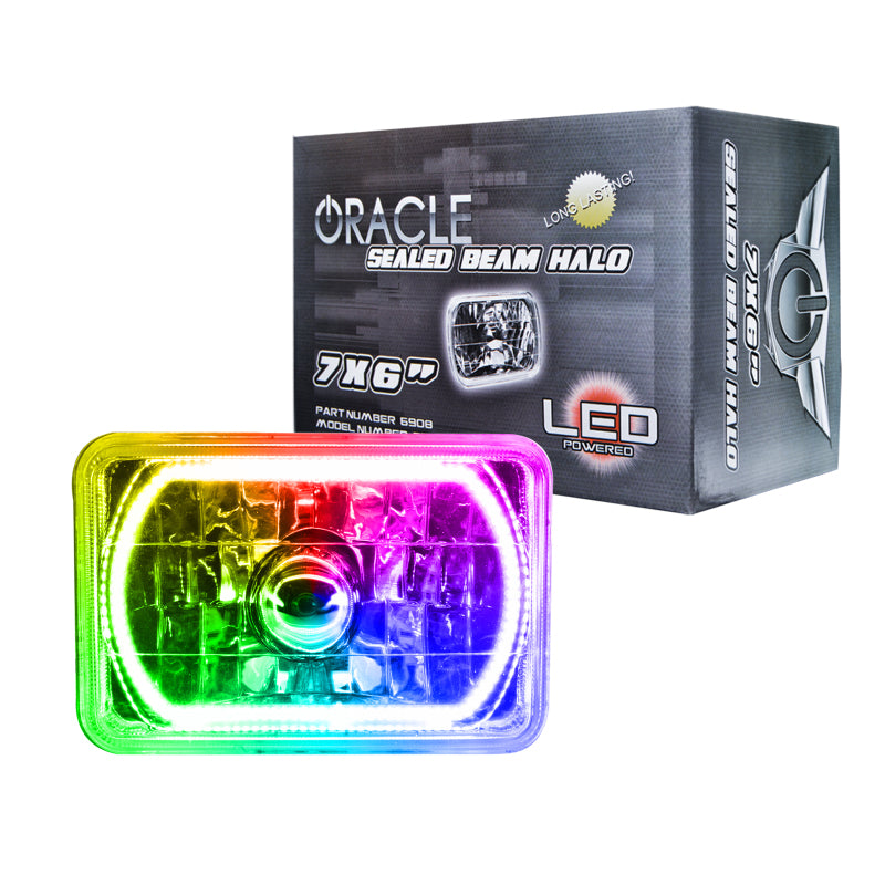 Oracle Pre-Installed Lights 7x6 IN. Sealed Beam - ColorSHIFT Halo-thumbmail-1