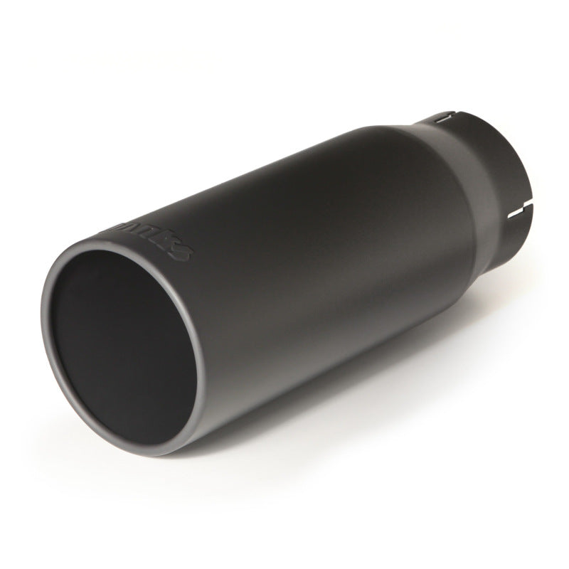Banks Power Tailpipe Tip Kit - SS Round Straight Cut - Black - 4in Tube - 5in X 12.5in-thumbmail-2