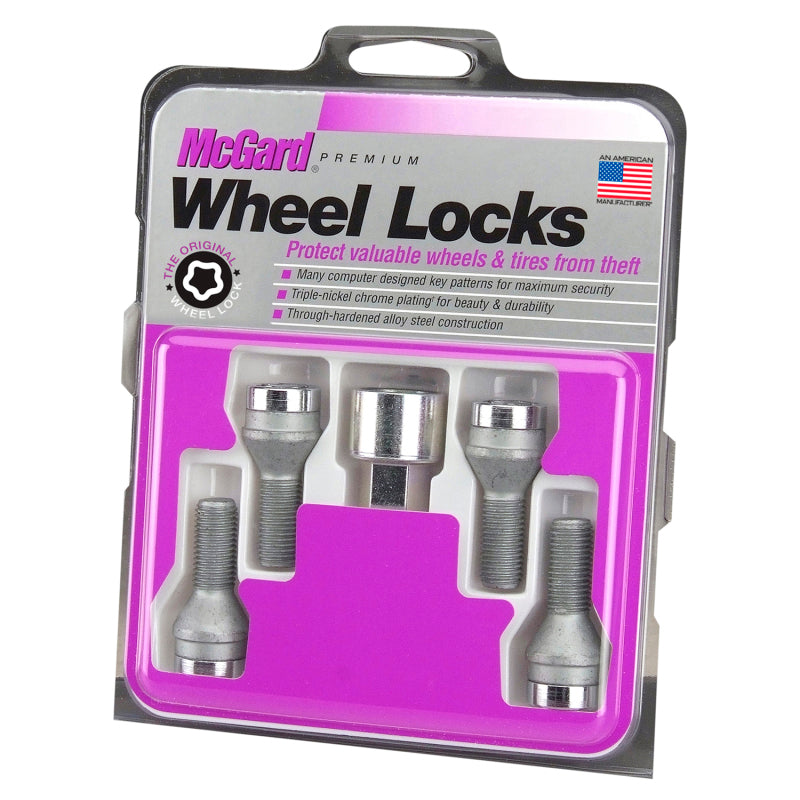 McGard Wheel Lock Bolt Set - 4pk. (Cone Seat) M14X1.5 / 17mm Hex / 27.5mm Shank Length - Chrome-thumbmail-7