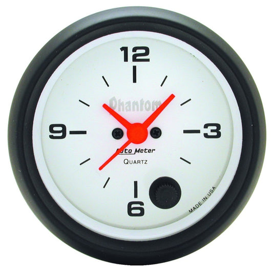 AutoMeter Gauge Clock 2-5/8in. 12HR Analog Phantom