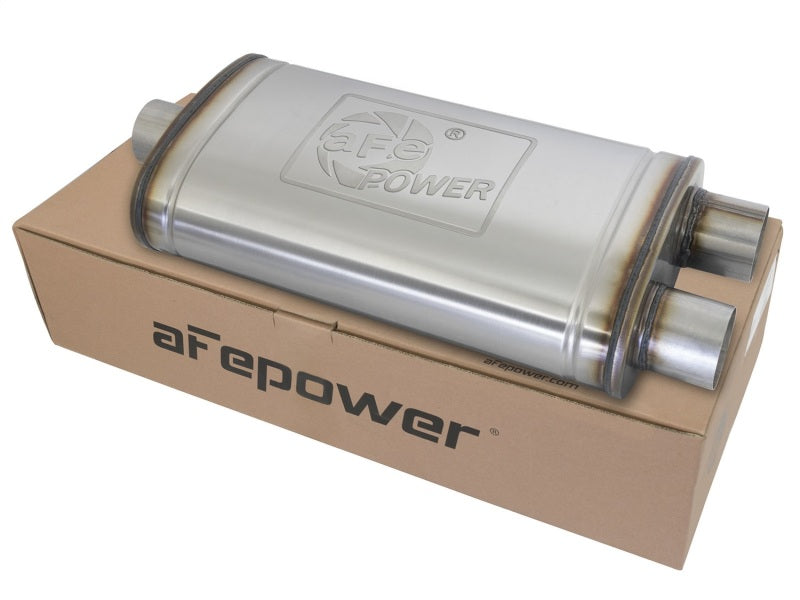 aFe MACHForce XP SS Muffler 3in Center Inlet / 3in Offset Outlet 22in L x 11in W x 6in H Body-thumbmail-1