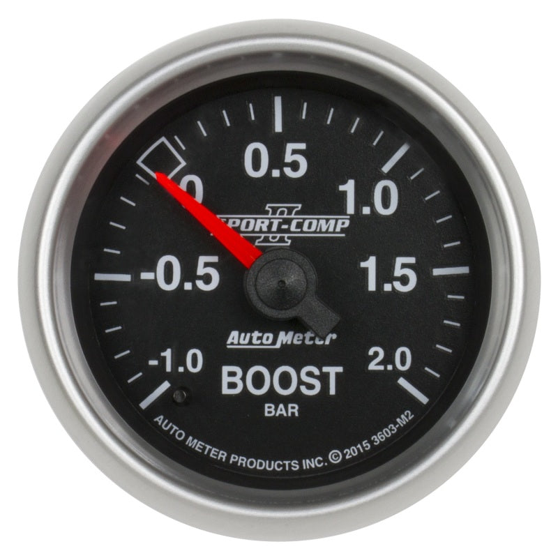 Autometer Sport-Comp II Gauge Vac/Boost 2 1/16in -1 - +2 Bar Mechanical Sport-Comp II-thumbmail-1