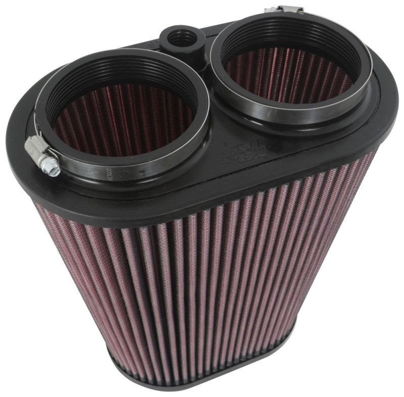 K&N Universal Clamp-On Air Filter 3-1/8in Dual FLG  8-7/8in X 5-3/16 B 6-1/4in X 4IN T, 9inH W/STUD-thumbmail-2