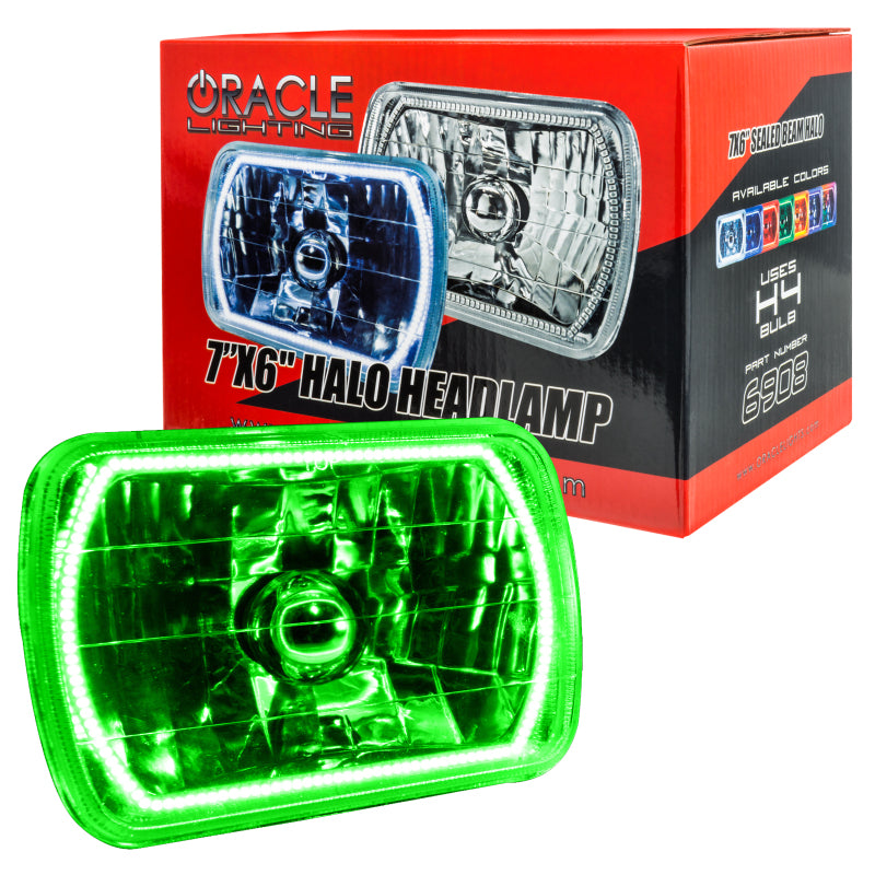 Oracle Pre-Installed Lights 7x6 IN. Sealed Beam - Green Halo-thumbmail-2