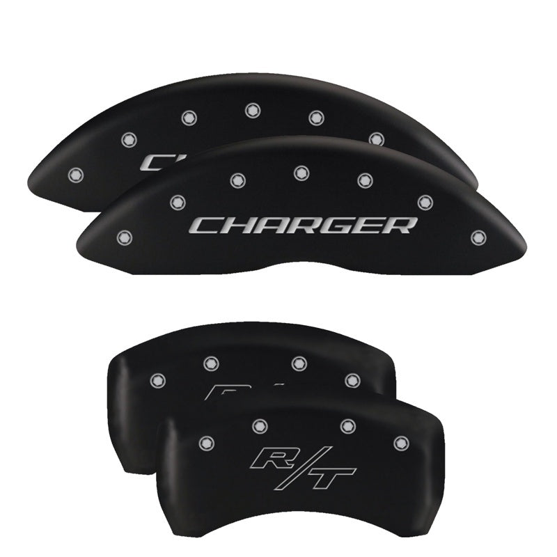 MGP 4 Caliper Covers Engraved Front & Rear With out stripes/Dodge Black finish silver ch-thumbmail-2