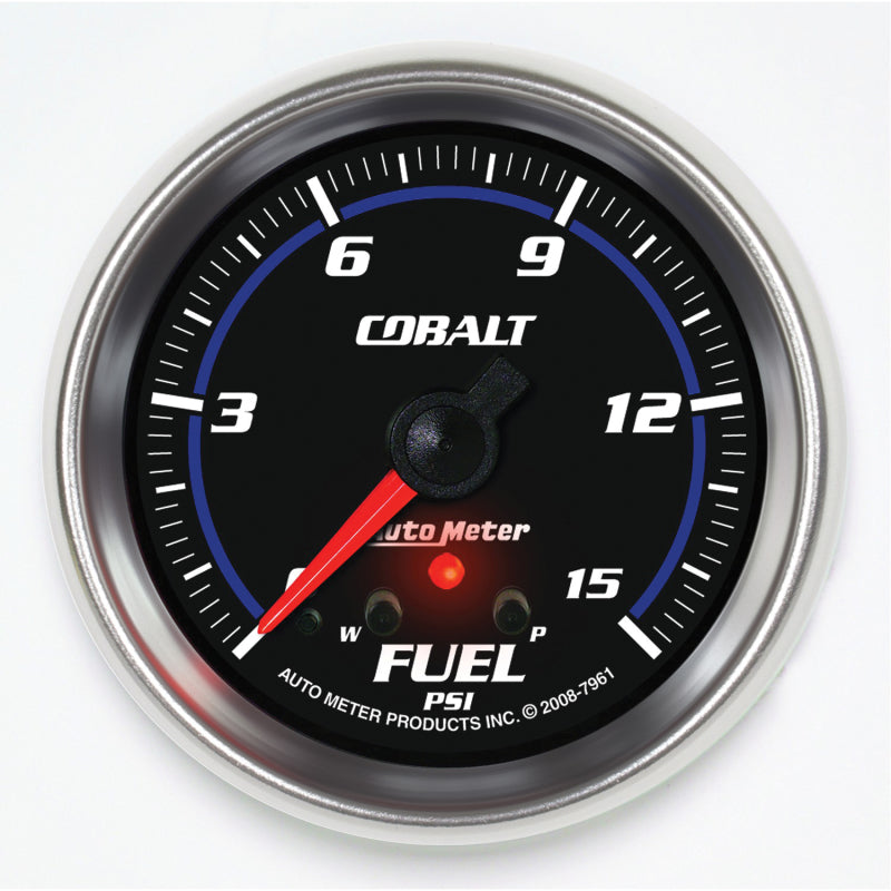 AutoMeter Gauge Fuel Press 2-5/8in. 15PSI Stepper Motor W/ Peak & Warn Cobalt-thumbmail-1