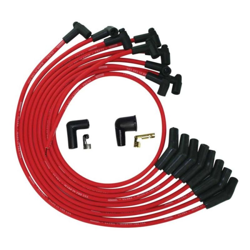 Moroso SB Ford 260/289/302 135 Deg Plug Boots HEI Ultra Spark Plug Wire Set - Red-thumbmail-1