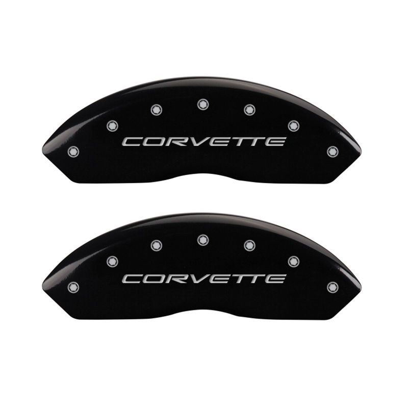 MGP 4 Caliper Covers Engraved Front & Rear C5/Corvette Black finish silver ch-thumbmail-3
