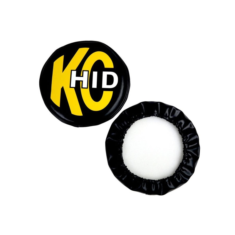 KC HiLiTES 8in. Round Soft Cover HID (Pair) - Black w/Yellow Brushed KC Logo-thumbmail-10