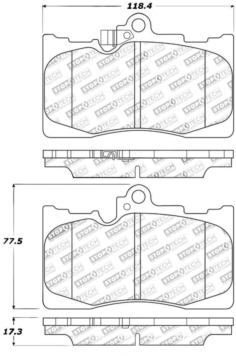 StopTech Performance 06 Lexus GS300/430 / 07-08 GS350 / 06-08 IS350 Front Brake Pads-thumbmail-8