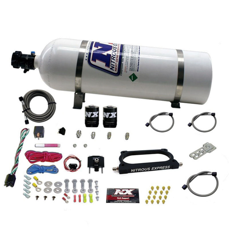 Nitrous Express 07-14 Ford Mustang GT500 Nitrous Plate Kit (50-250HP) w/15lb Bottle-thumbmail-2