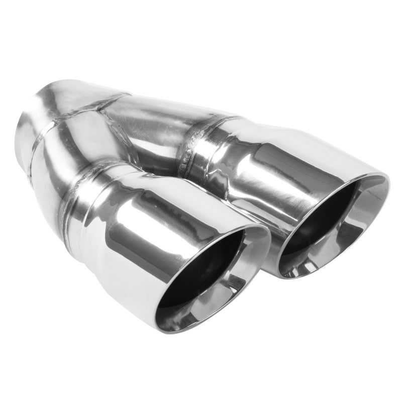 MagnaFlow Double Wall 3in Dual Round Polished Tip 2.25in Inlet-thumbmail-2