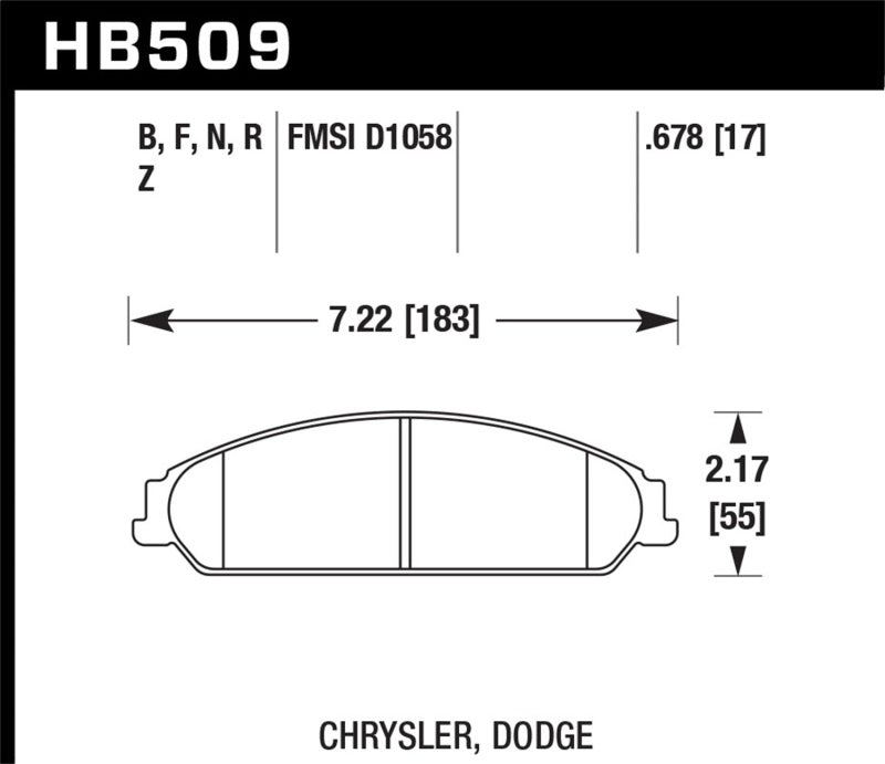 Hawk 2013-2014 Chrysler 200 (w/XR1 Brakes) HPS 5.0 Front Brake Pads-thumbmail-2