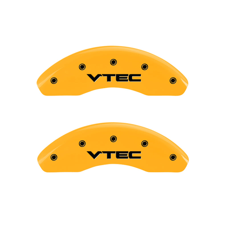 MGP 4 Caliper Covers Engraved Front & Rear Vtech Yellow Finish Black Char 2004 Honda Accord-thumbmail-3