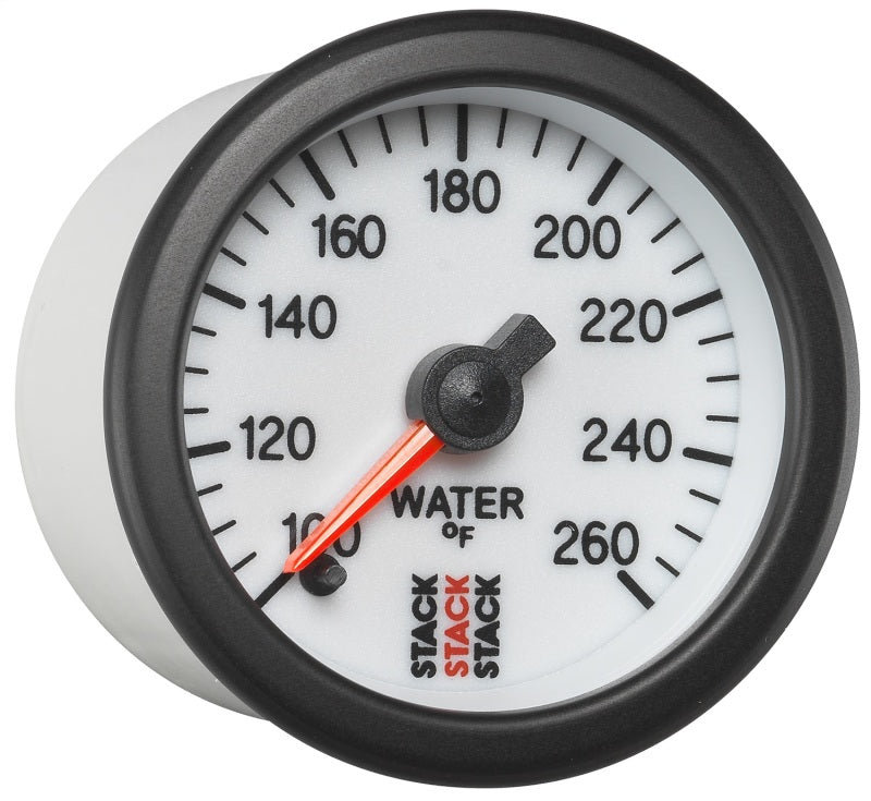 Autometer Stack 52mm 100-260 Deg F 1/8in NPTF Male Pro Stepper Motor Water Temp Gauge - White-thumbmail-6