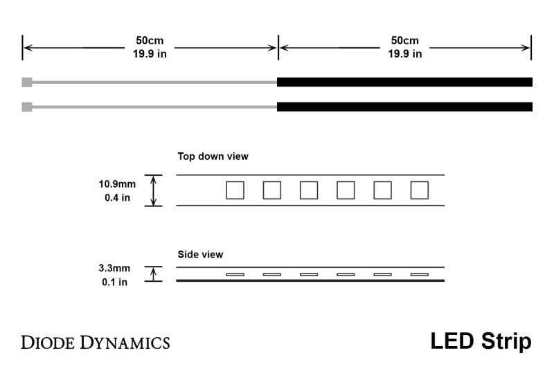 Diode Dynamics LED Strip Lights - Red 50cm Strip SMD30 WP-thumbmail-5