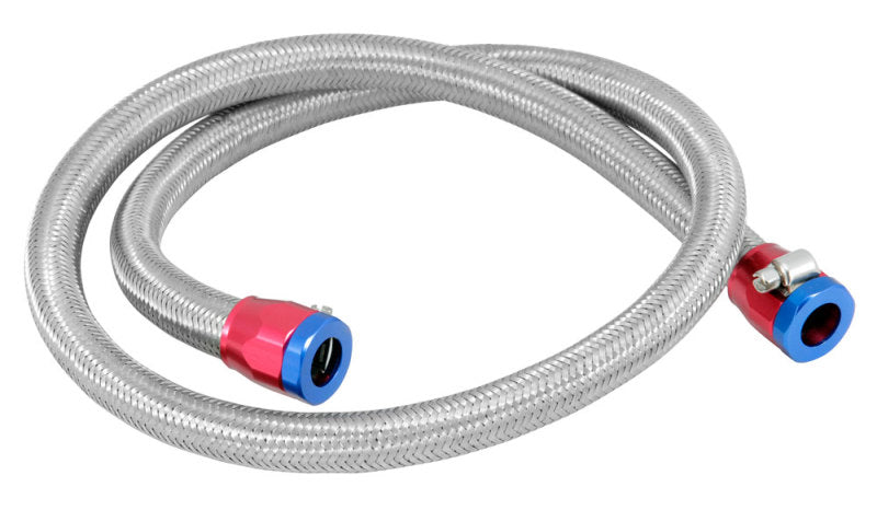 Spectre Stainless Steel Flex Fuel Line 3/8in. ID - 3ft. w/Clamps Red/Blue-thumbmail-2