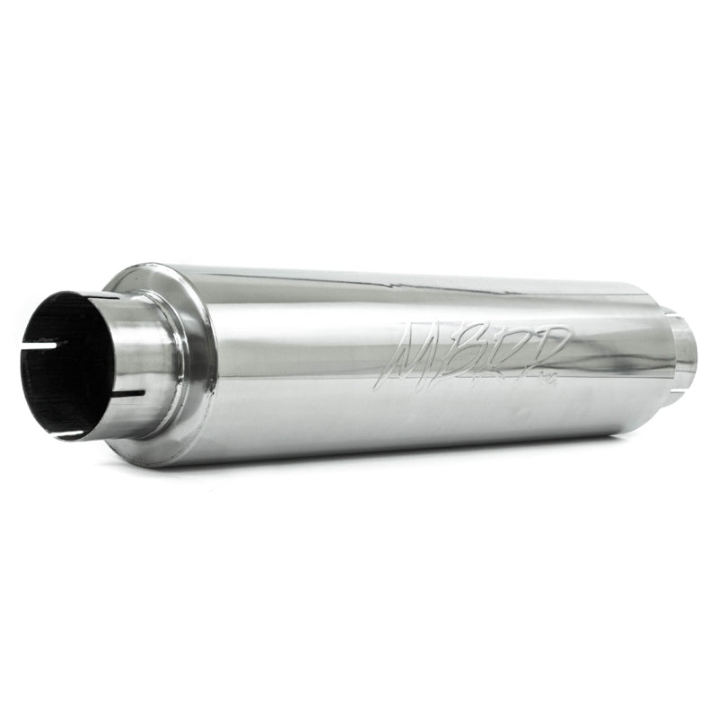 MBRP Universal Quiet Tone Muffler 4in Inlet/Outlet 24in Body 6in Dia 30in Overall T304-thumbmail-3