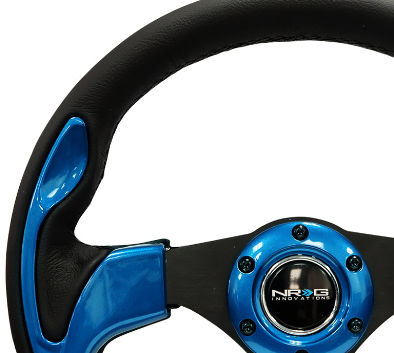 NRG Reinforced Steering Wheel (320mm) Blk w/Blue Trim-thumbmail-6