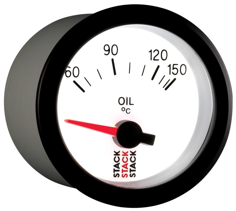 Autometer Stack 52mm 60-150 Deg C M10 Male Electric Oil Temp Gauge - White-thumbmail-6