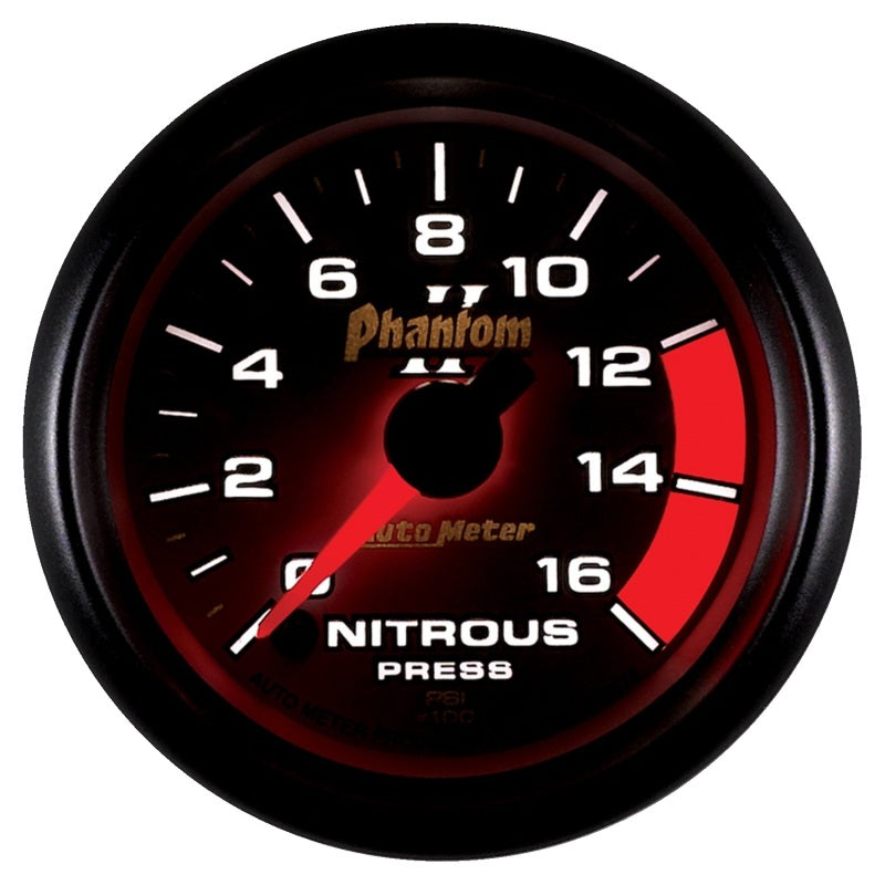 Autometer Phantom II 2-1/16in 0-1600 PSI Electrical Nitrous Pressure Gauge-thumbmail-2