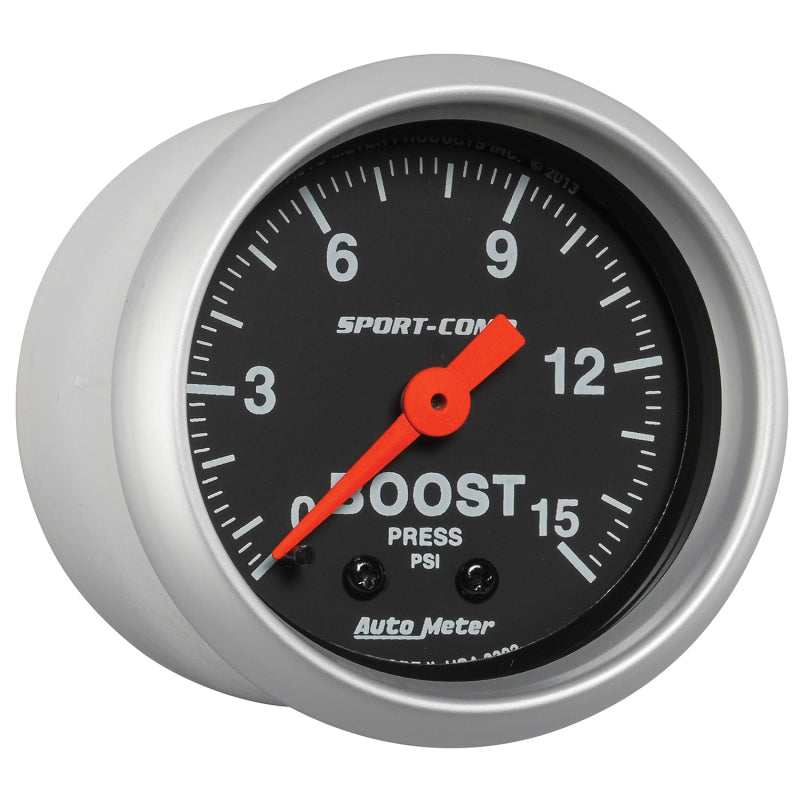 Autometer 2-1/16in 0-15 PSI Mechanical Sport-Comp Boost Pressure Gauge-thumbmail-3