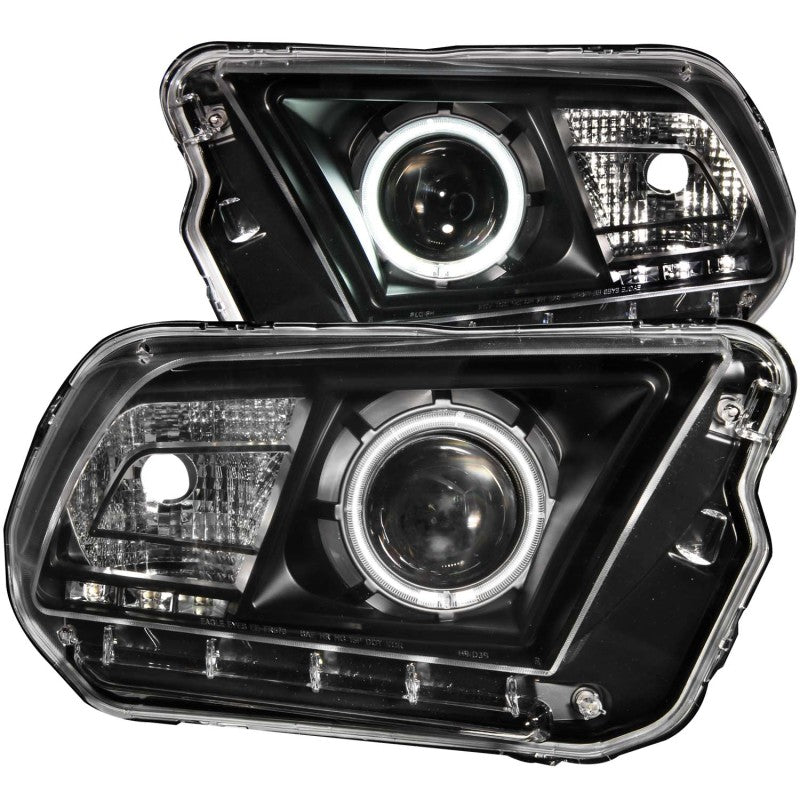 ANZO 2010-2014 Ford Mustang Projector Headlights w/ Halo Black (CCFL)-thumbmail-3