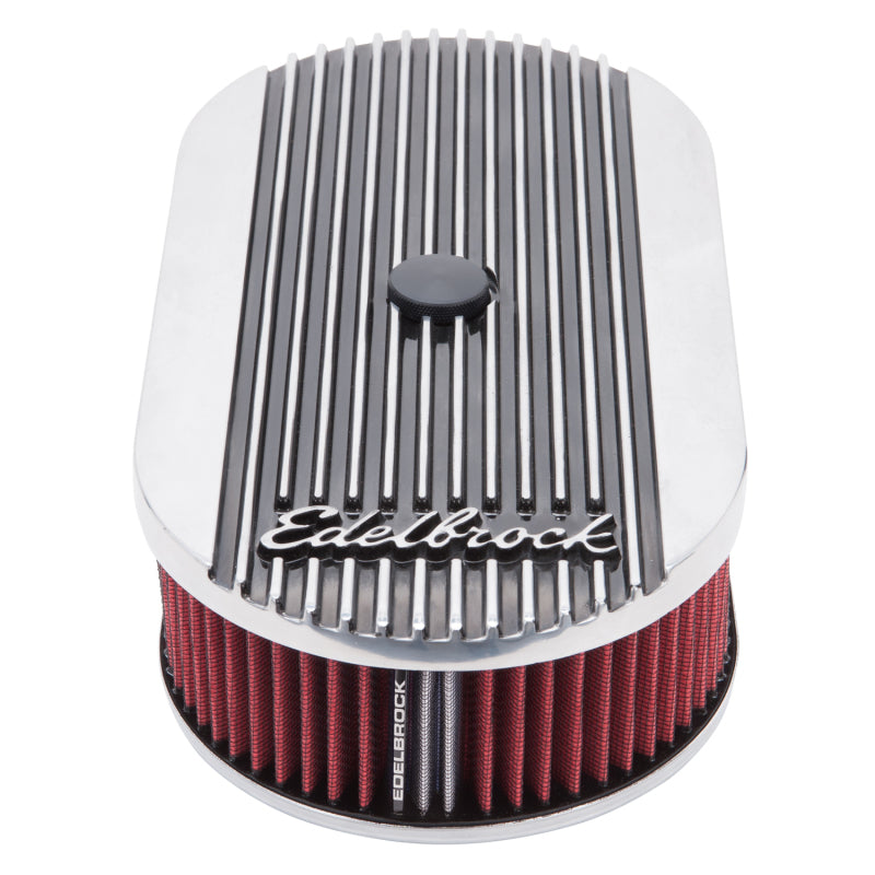 Edelbrock Air Cleaner Elite II Oval Single 4-Bbl Carb 2 5In Red Element Polished-thumbmail-12