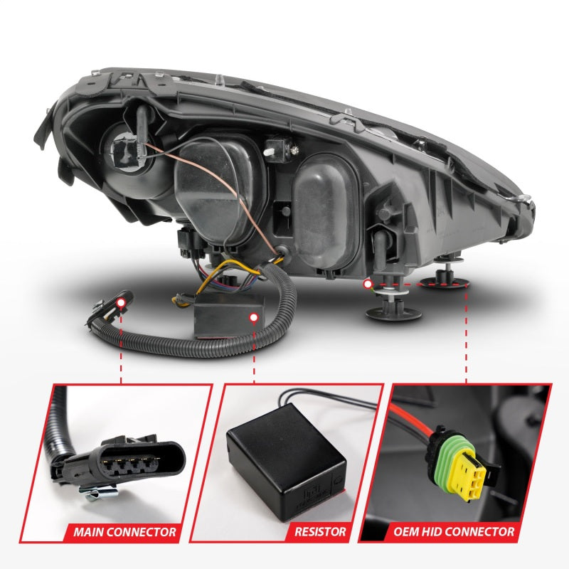 ANZO 05-13 Chevrolet Corvette Projector Headlights w/switchback & Sequential LED - Black Amber-thumbmail-6