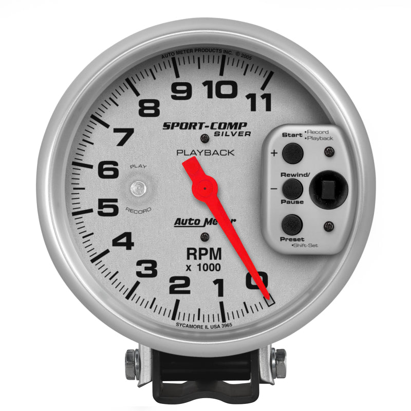 Autometer Ultra-Lite 5in Pedestal Playback Tachometer 0-11000 RPM-thumbmail-1