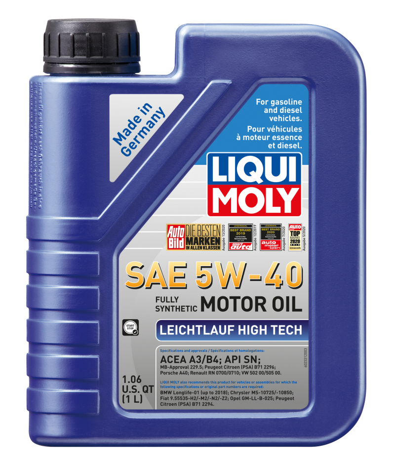 LIQUI MOLY 1L Leichtlauf (Low Friction) High Tech Motor Oil 5W40-thumbmail-1