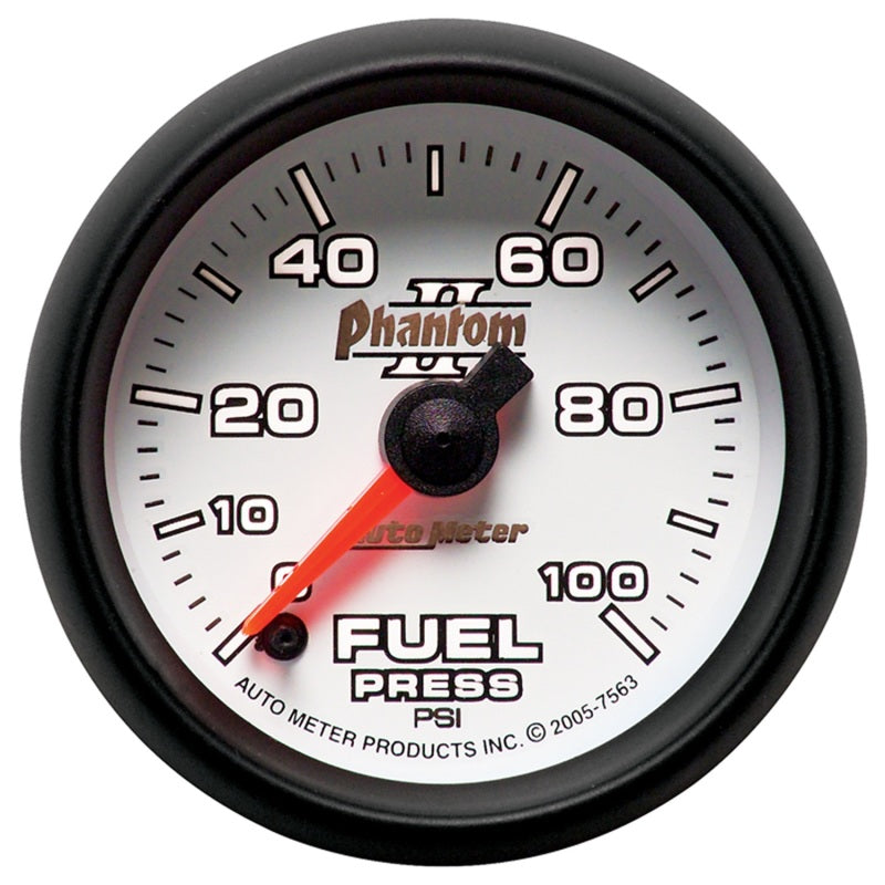 Autometer Phantom II 52.4mm Full Sweep Electronic 0-100psi Fuel Pressure Guage-thumbmail-2