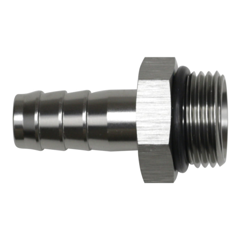 DeatschWerks 10AN ORB Male to 1/2in Male Triple Barb Fitting (Incl O-Ring) - Anodized DW Titanium-thumbmail-1