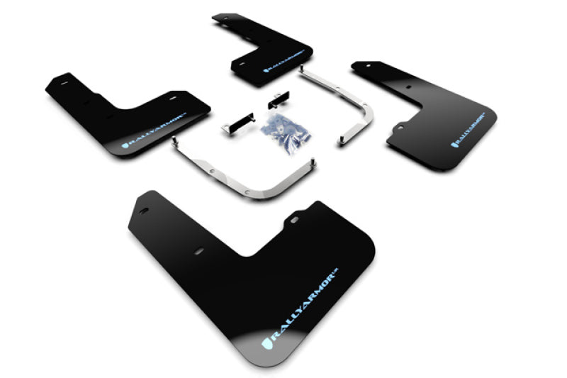 Rally Armor 19-21 Hyundai Elantra N Line Black UR Mud Flap w/ Performance Blue Logo-thumbmail-1