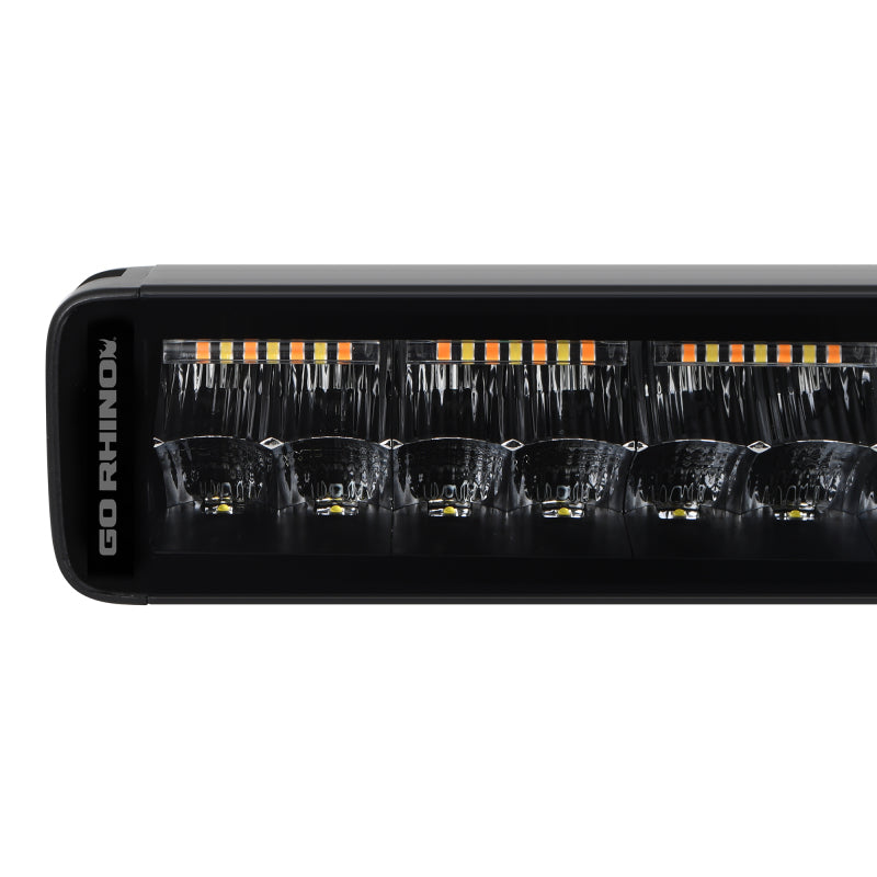 Go Rhino Xplor Blackout Combo Series Dbl Row LED Light Bar w/Amber (Side/Track Mount) 32in. - Blk-thumbmail-5