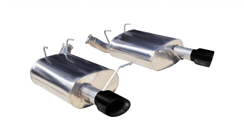 Corsa 11-13 Ford Mustang 3.7L V6 Black Sport Axle-Back Dual Rear Exhaust-thumbmail-1