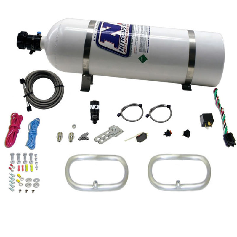 Nitrous Express Dual Ntercooler Ring System (2 - 6 x 6 Rings) w/15lb Bottle-thumbmail-2