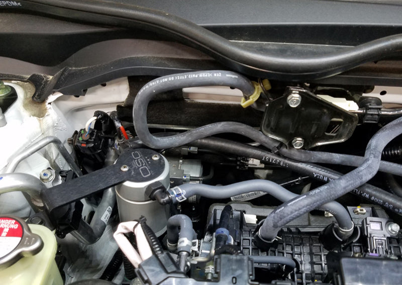 J&L 16-21 Honda Civic 1.5L Turbo (EX & Si) Passenger Side Oil Separator 3.0 - Clear Anodized-thumbmail-2