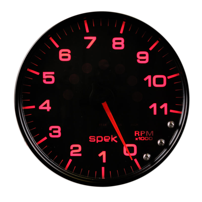 Autometer Spek-Pro Gauge Tachometer 5in 11K Rpm W/Shift Light & Peak Mem Black/Black-thumbmail-1
