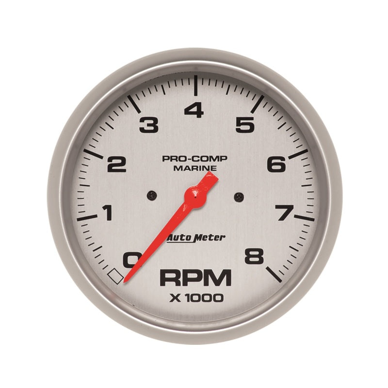 Autometer Marine Silver Ultra-Lite 5in Electrical Tachometer 0-8000 RPM-thumbmail-1