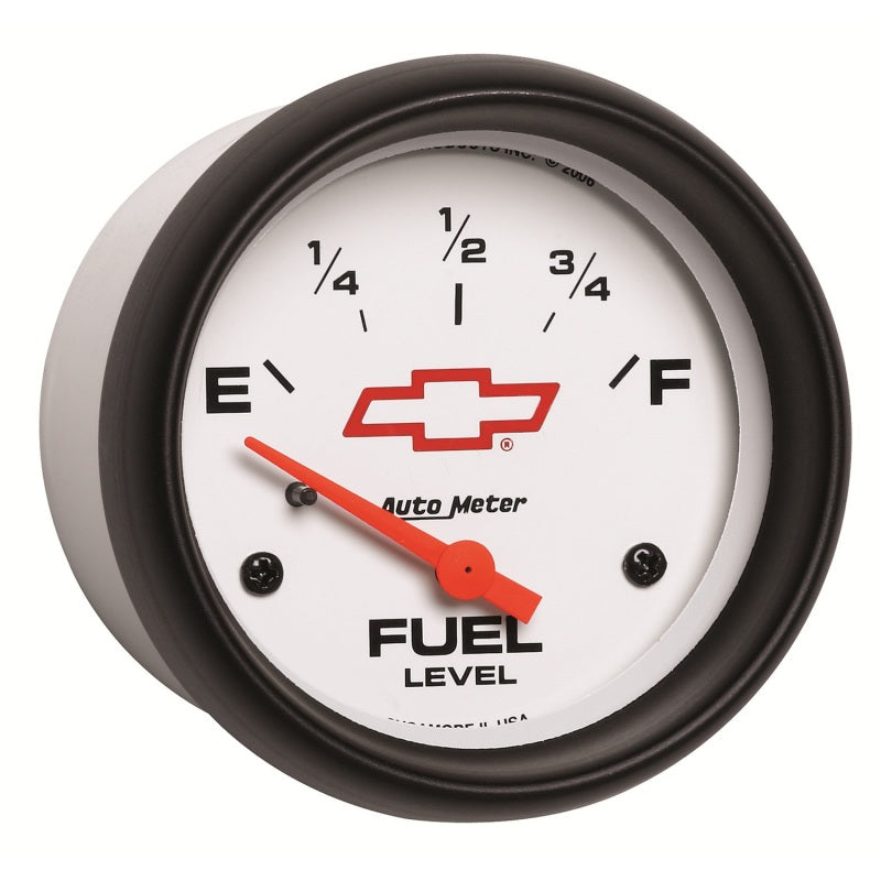 AutoMeter Gauge Fuel Level 2-5/8in. 0 Ohm(e) to 90 Ohm(f) Elec Chevy Red Bowtie White-thumbmail-2