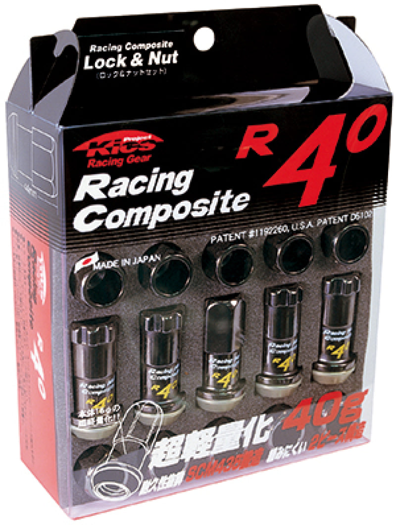 Project Kics 12x1.25 R40 Lug Nuts - Black (16+4 Locks)-thumbmail-1
