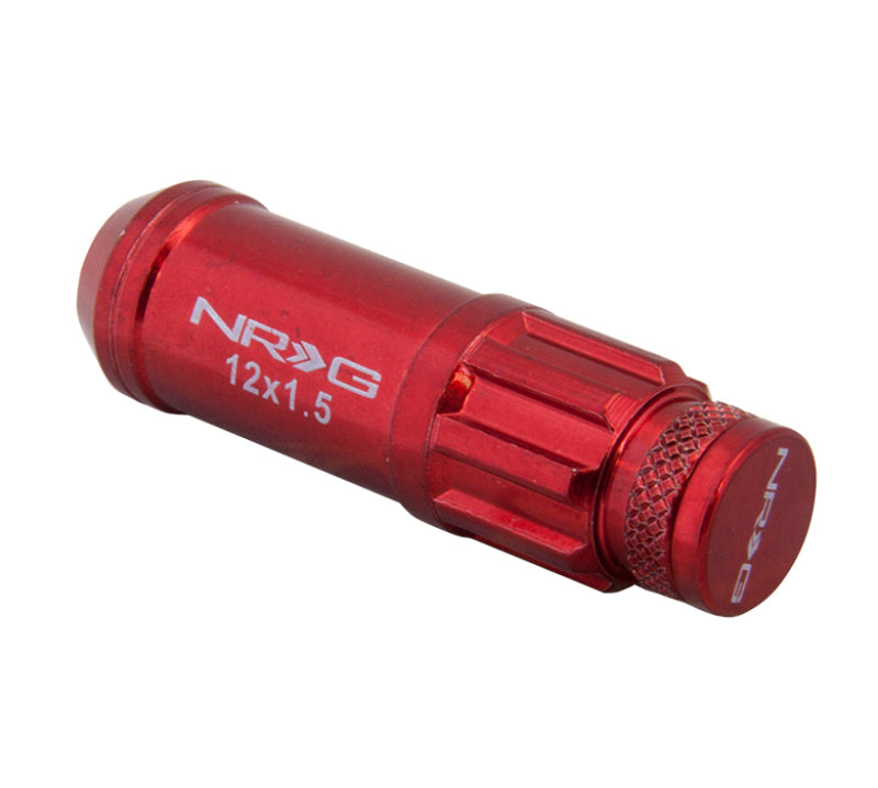 NRG 700 Series M12 X 1.5 Steel Lug Nut w/Dust Cap Cover Set 21 Pc w/Locks & Lock Socket - Red-thumbmail-5