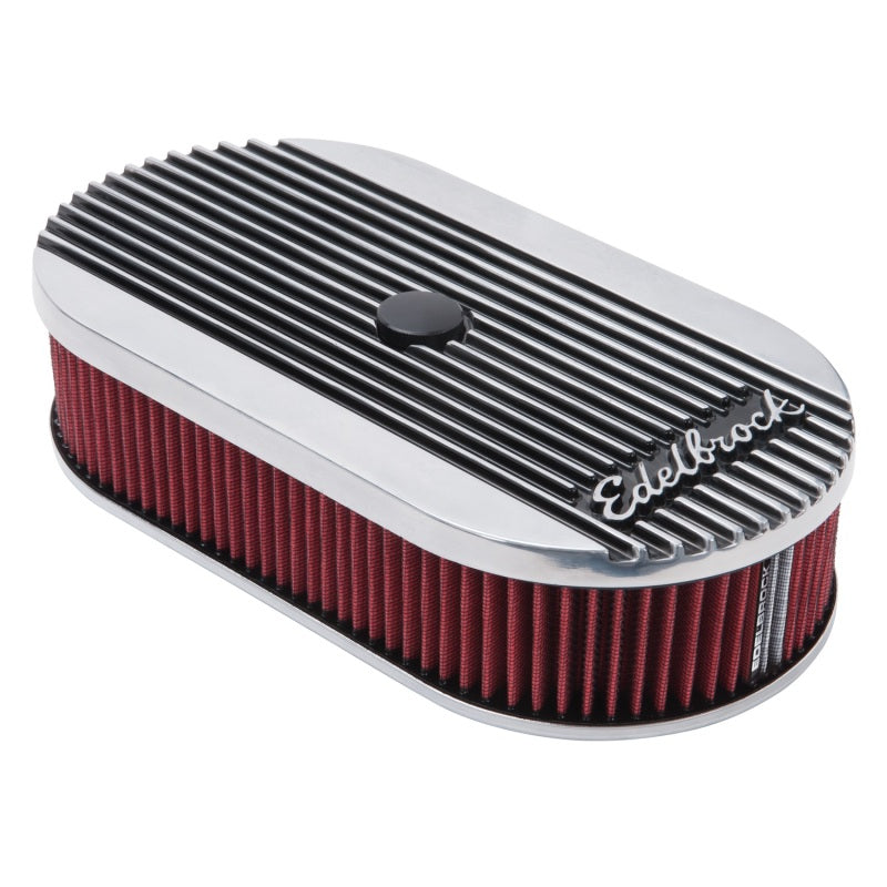 Edelbrock Air Cleaner Elite II Oval Single 4-Bbl Carb 2 5In Red Element Polished-thumbmail-13