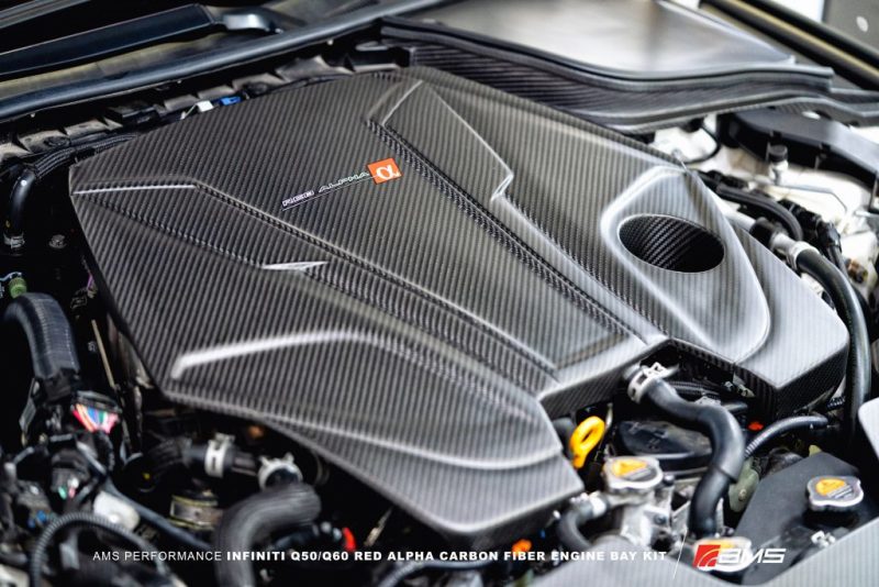 AMS Performance Infiniti 17+ Q60 / 16+ Q50 3.0TT Alpha Matte Carbon Engine Cover-thumbmail-3