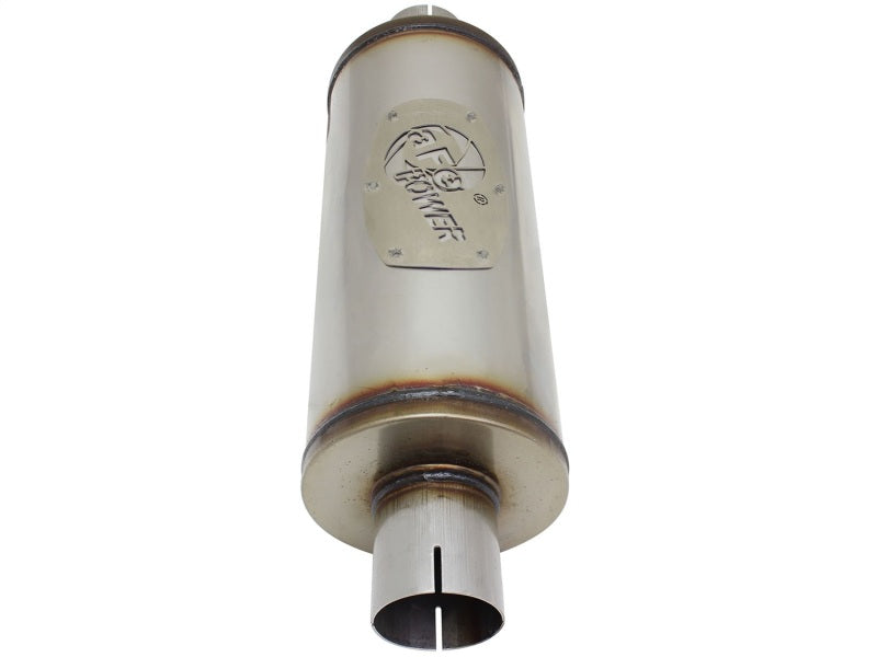 aFe MACH Force-Xp 409 SS Muffler 2-1/2in Center/Center 14in L X 6in Dia - Round Body-thumbmail-6