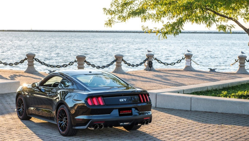 Corsa 15-16 Ford Mustang GT 5.0 3in Cat Back Exhaust Black Quad Tips (Xtreme)-thumbmail-3