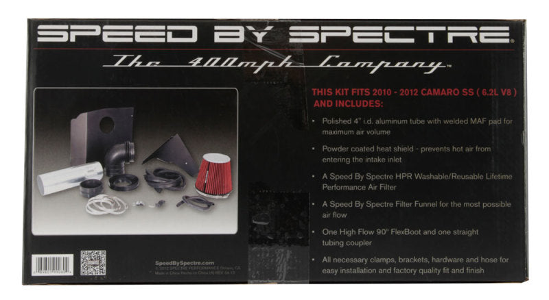 Spectre 10-12 Chevy Camaro V8-6.2L F/I Air Intake Kit - Clear Anodized w/Red Filter-thumbmail-23